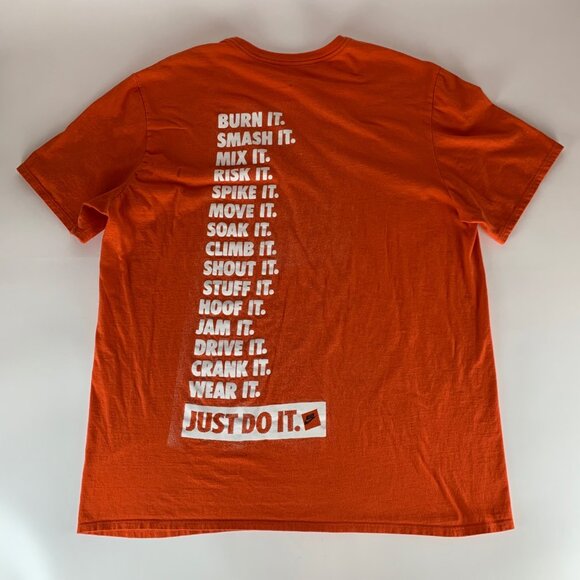 Nike Just Do It Orange Short Sleeve Crewneck Shirt Mens XL - Picture 4 of 5